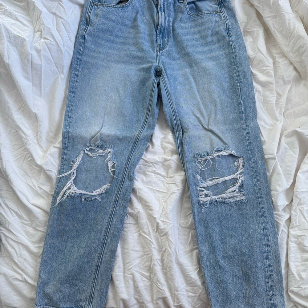 Distressed Light Blue Jeans